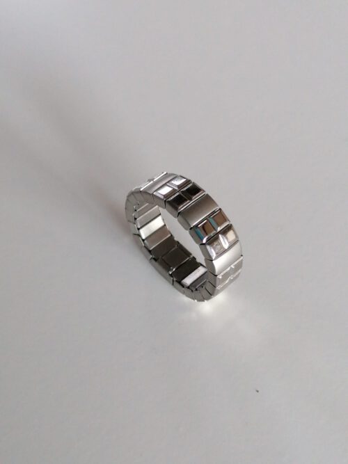 Unisex-Flexi-Ring "Quadro" silver Gr. 19 & 20 – Bild 6