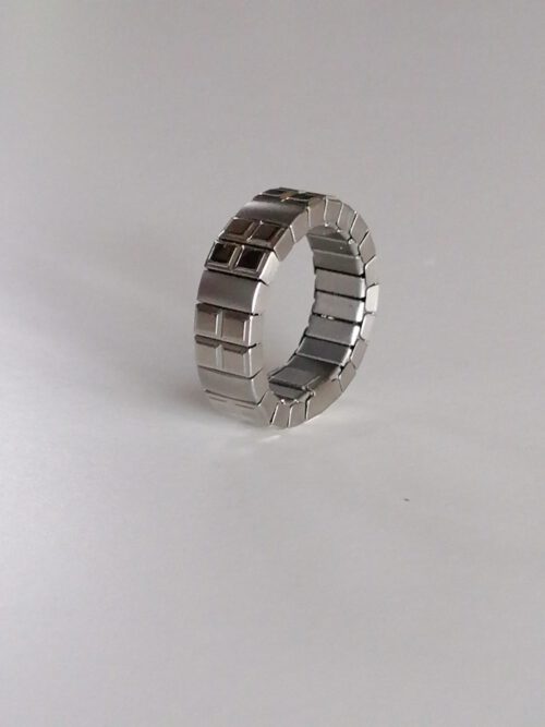 Unisex-Flexi-Ring "Quadro" silver Gr. 19 & 20 – Bild 4