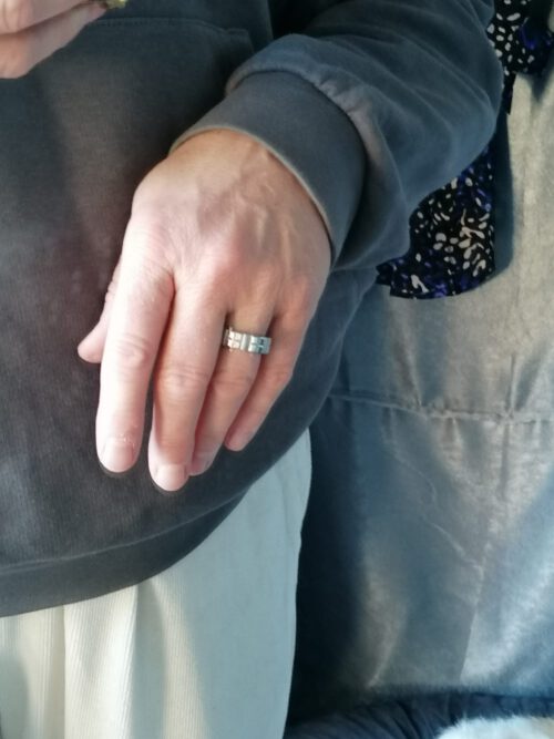 Unisex-Flexi-Ring "Quadro" silver Gr. 19 & 20 – Bild 2